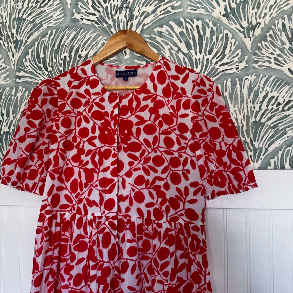 Ro's Garden Daphne Midi Dress Okari Red Floral Midi Dress in Women's Small - Picture 3 of 6